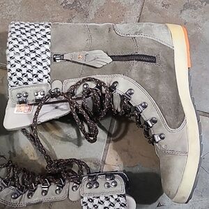 Cushe women's boho chill WP lace up Boots Tweed winter UWP1388 GREY SIZE 9‎